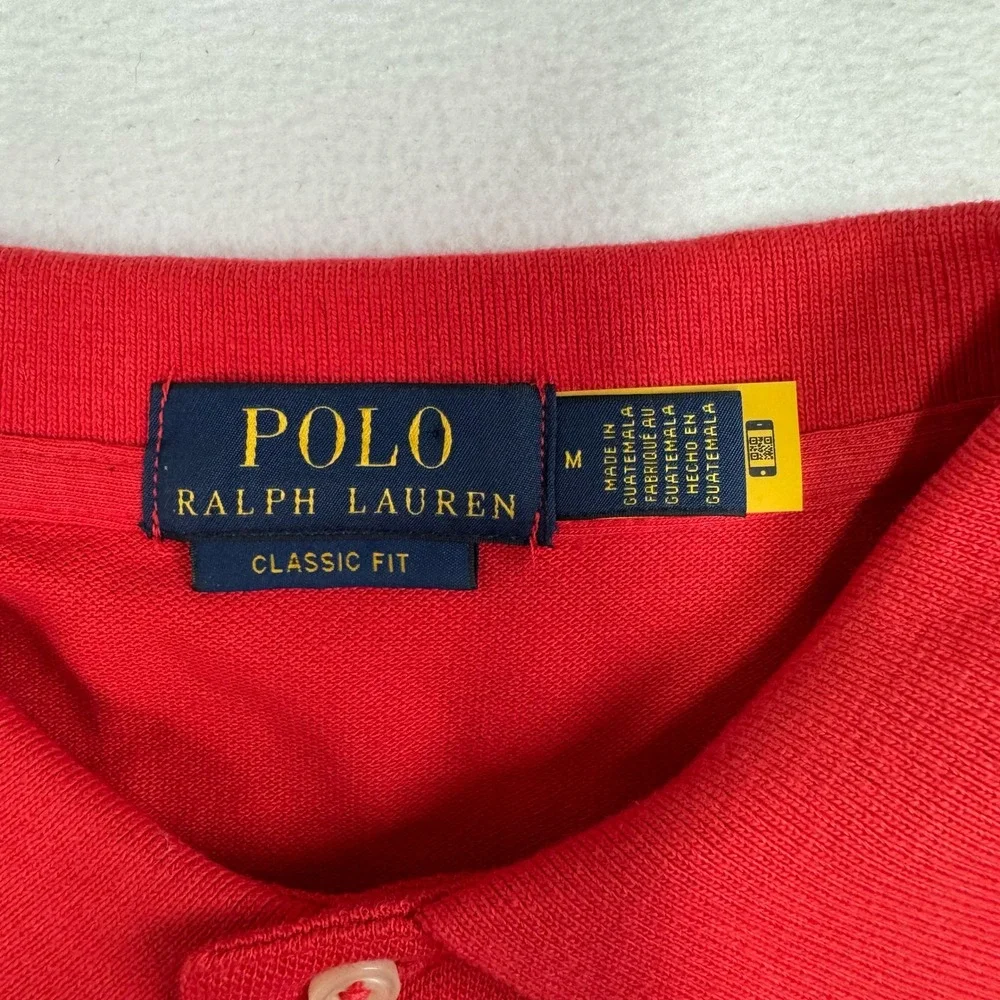 Polo Ralph Lauren Mens‎ Classic Fit Red Short Sleeve Cotton Polo Shirt Medium